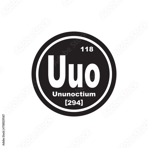 Ununoctium chemistry icon,chemical element in the periodic table