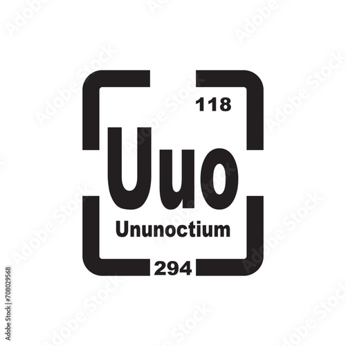 Ununoctium chemistry icon,chemical element in the periodic table