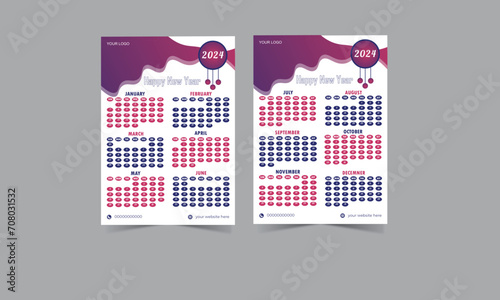 2024 New year desk calendar design template