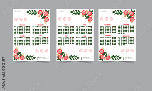 2024 New year desk calendar design template