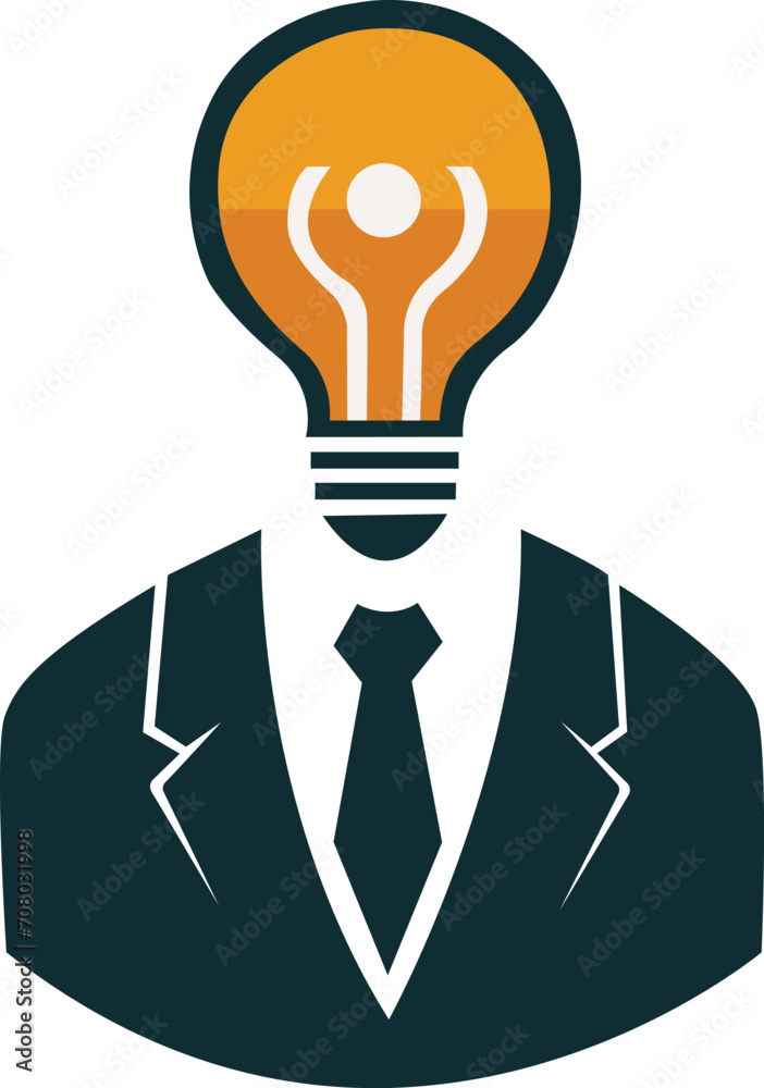 businessman with idea logo businessman with idea logo