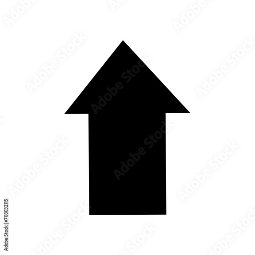 Arrow up icon in black and white colour photo