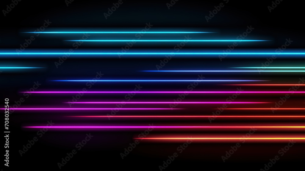 Glowing neon lights line wallpaper background