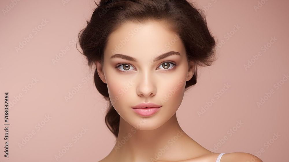 The image showcases a young woman with a serene and elegant demeanor, her delicate features complemented by subtle makeup. The image showcases a young woman with a serene and elegant demeanor, her delicate features complemented by subtle makeup.