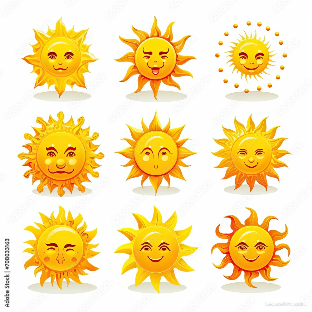 Sun icons vector illustration