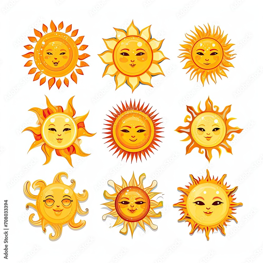 Sun icons vector illustration Sun icons vector illustration