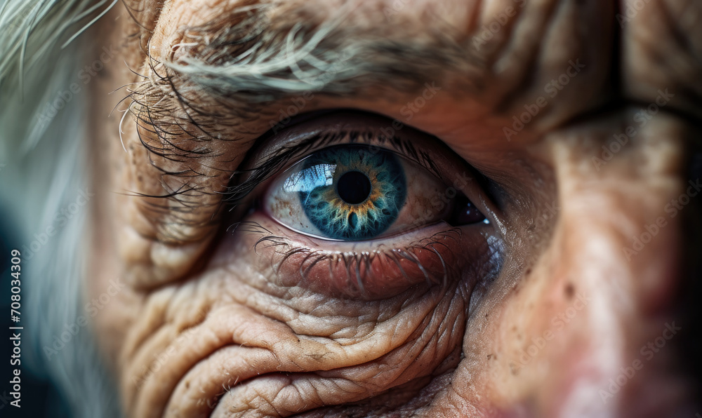 Close-up portrait of a senior person, highlighting the depth and wisdom in their eyes. Close-up portrait of a senior person, highlighting the depth and wisdom in their eyes.