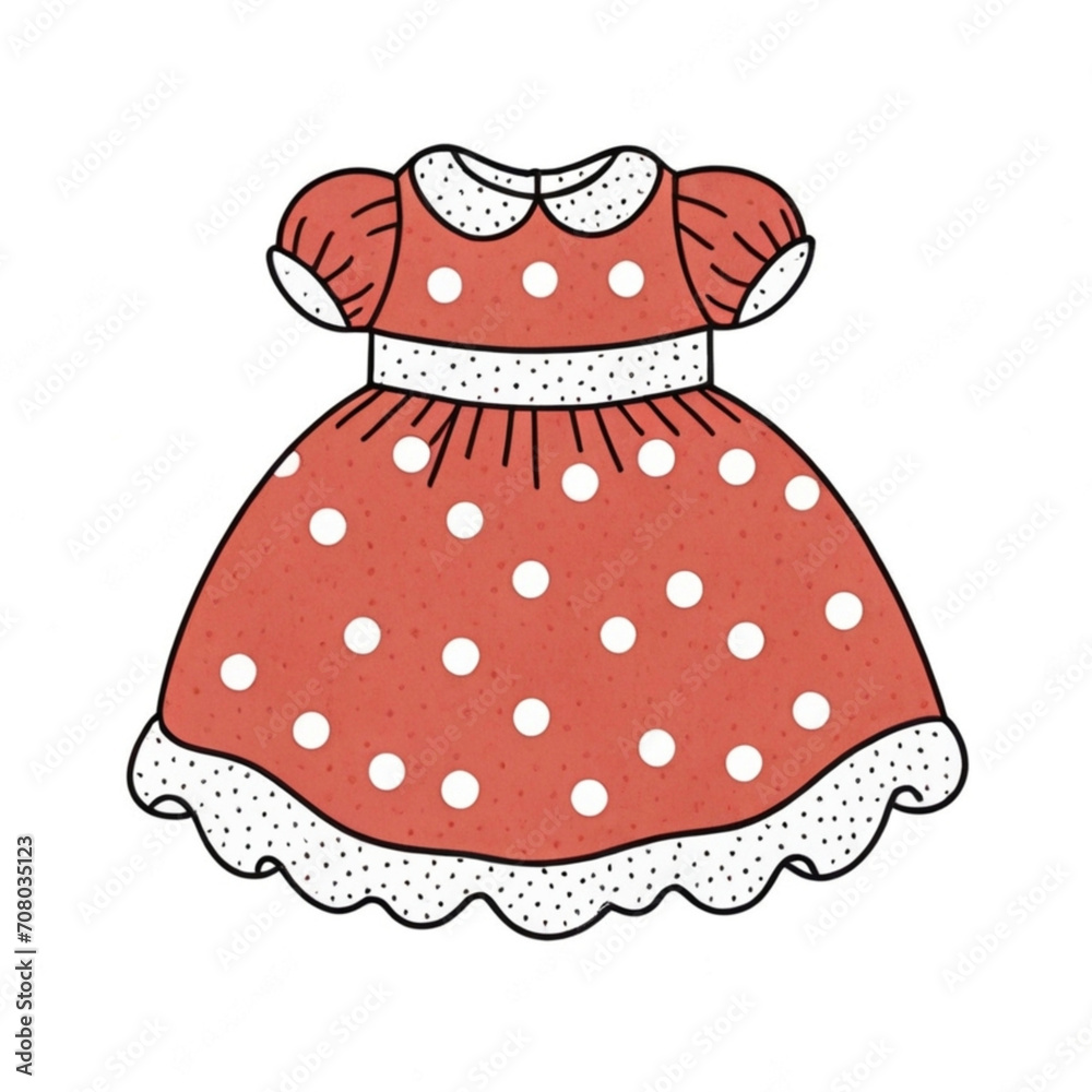 Red And White Polka Dotted Baby Girl Frock Graphic Design Red And White Polka Dotted Baby Girl Frock Graphic Design