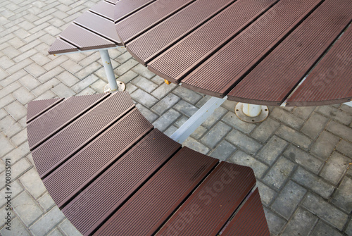 Using a composite decking board for an outdoor cafe table