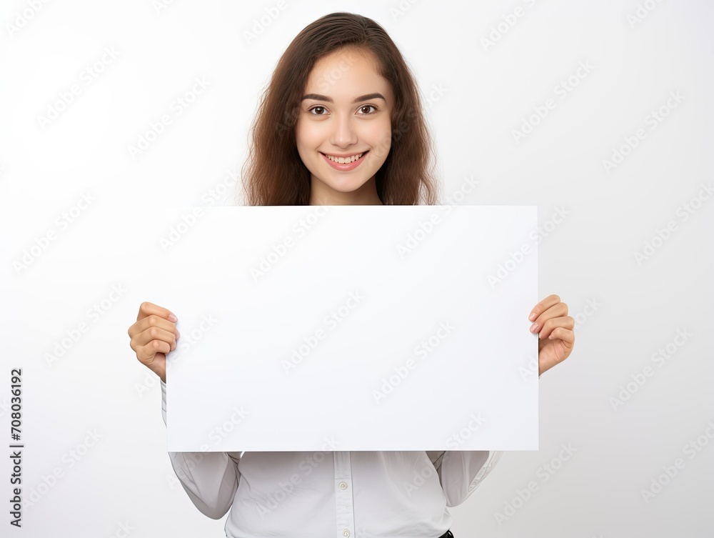 woman holding a placard