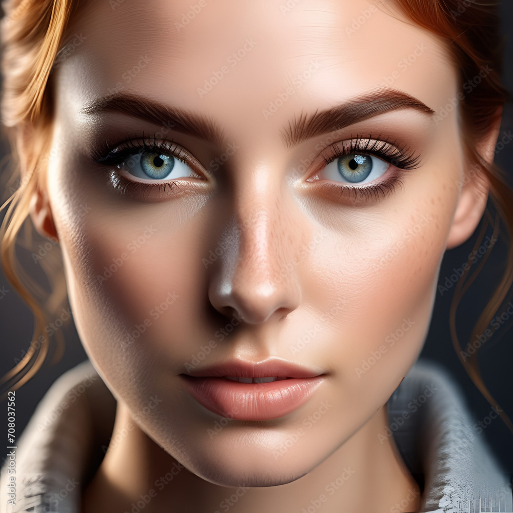 The portrait should convey a sense of natural beauty and emotion, paying attention to subtle details such as freckles, pores and fine lines The portrait should convey a sense of natural beauty and emotion, paying attention to subtle details such as freckles, pores and fine lines