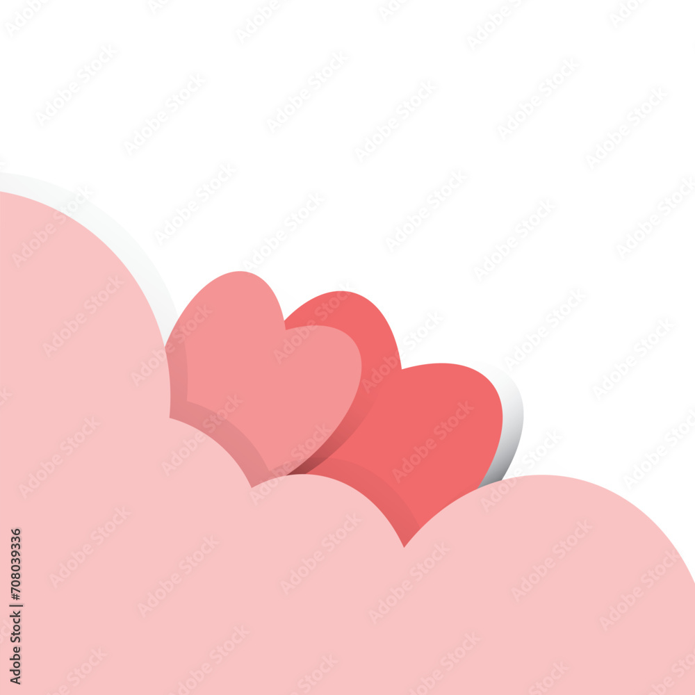 Valentine's Day - postcard and background with hearts