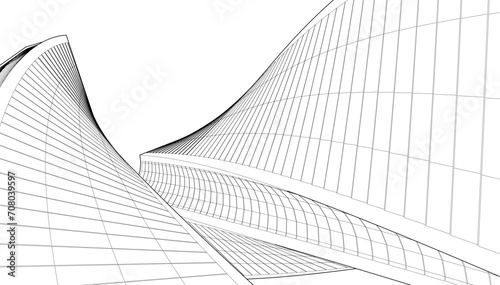 Modern architecture vector 3d illustration