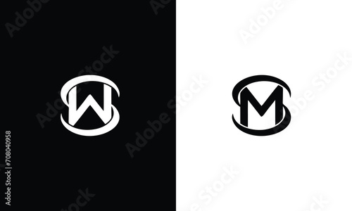 SM SW Letter logo alphabet monogram initial based icon design