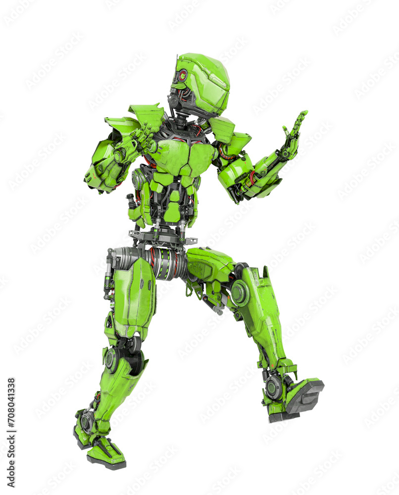robot soldier is walking a bit worried robot soldier is walking a bit worried