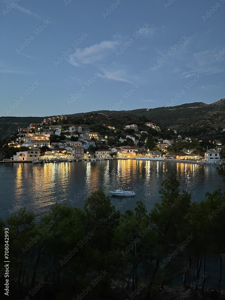Fiskardo village at evening, Kefalonia Island, Greece 