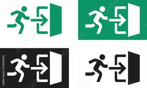Green emergency exit sign