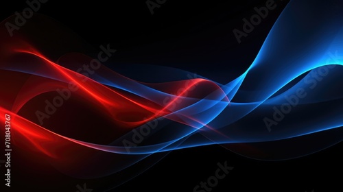 Dark abstract background with a glowing abstract waves, abstract background for wallpaper. AI generated
