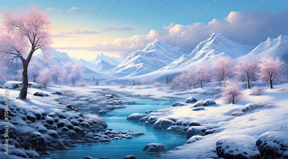 Nature landscape illustration background