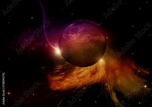 galaxy in a free space. 3D rendering