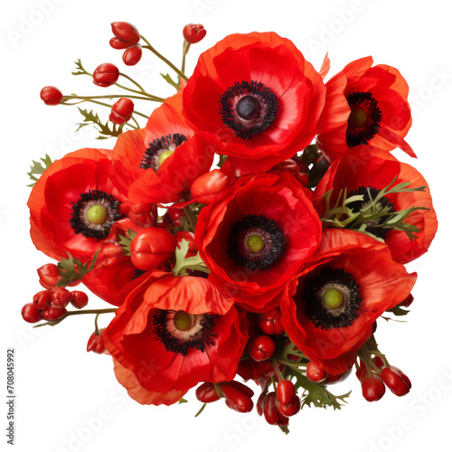 3D model of a red poppy bouquet :consolation and remembrance