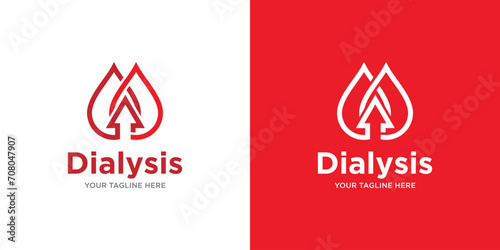 Dialysis or blood circulation vector logo template. Organ symbol design. logo for health and medicine. photo
