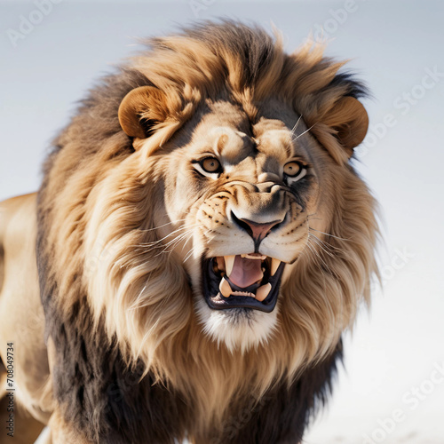 portrait of a roaring lion