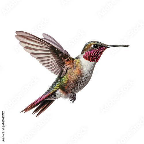 Hummingbird, vector illustration of paradise hummingbird bird, Hummingbirds isolated, Hummingbird flower, isolated background photo