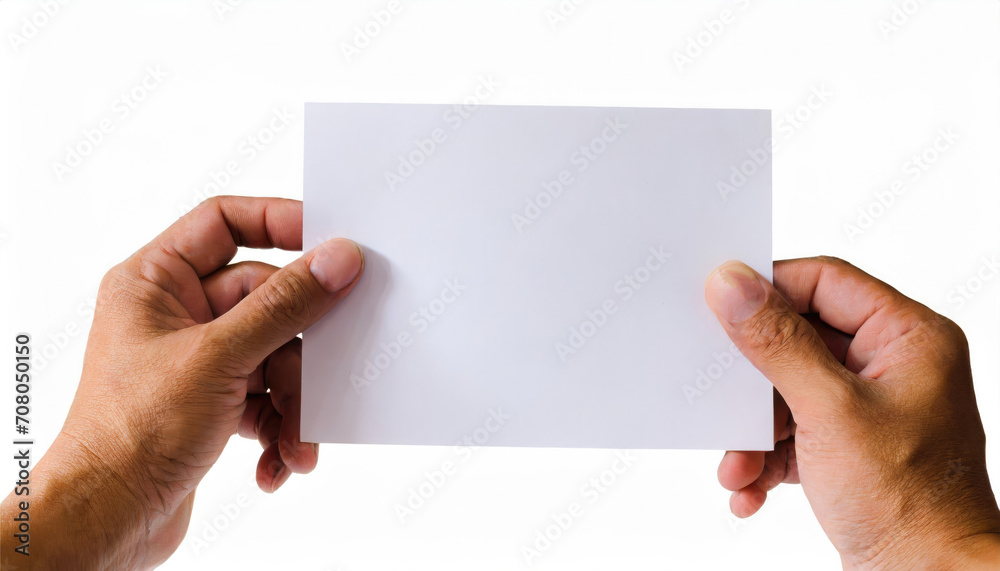Holding business card in hand Holding business card in hand