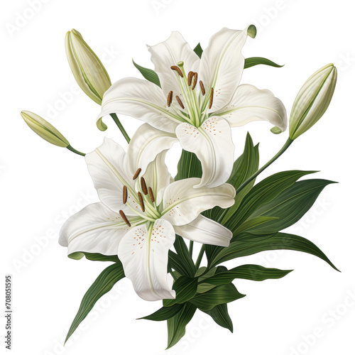  blossom Lily (White): Purity and virtue