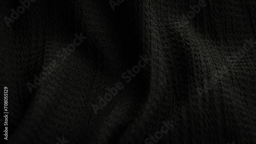 deep black fabric background copy space