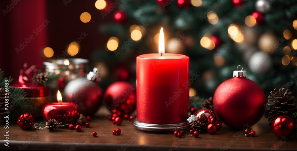 christmas decoration with candles and decorations