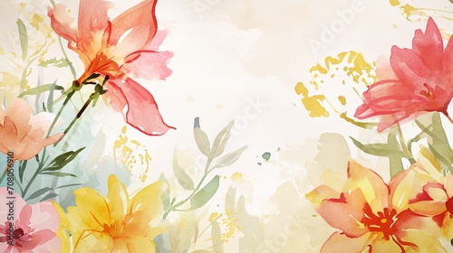a painting of flowers and leaves on a white background