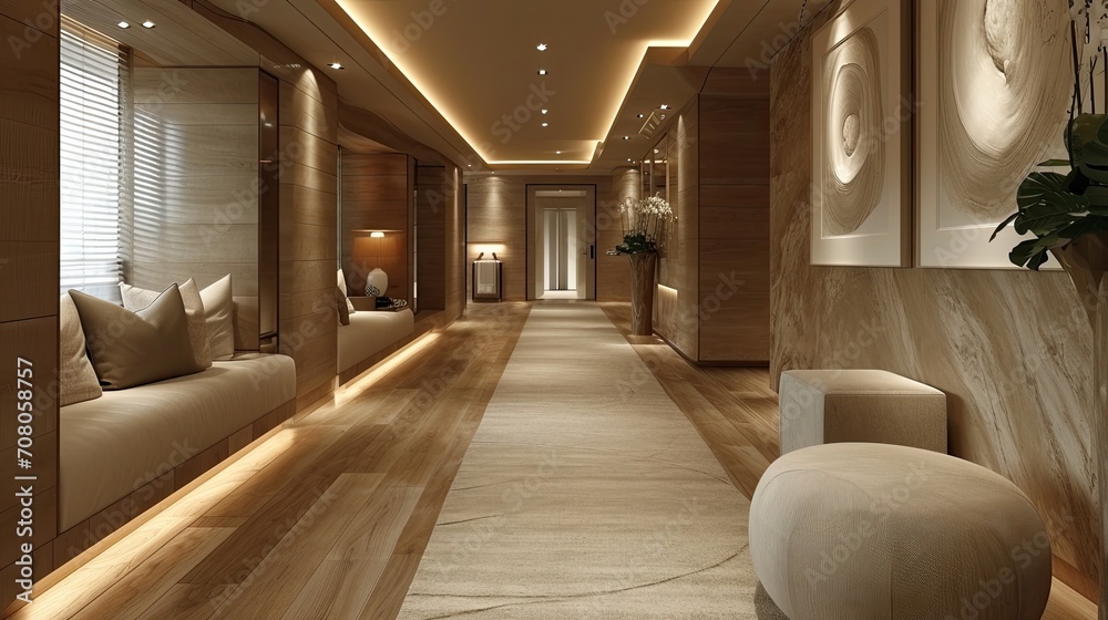 Sleek Sophistication Hallway Ambiance