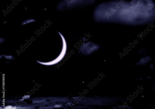 Fototapeta Naklejka Na Ścianę i Meble -  The moon in the night sky