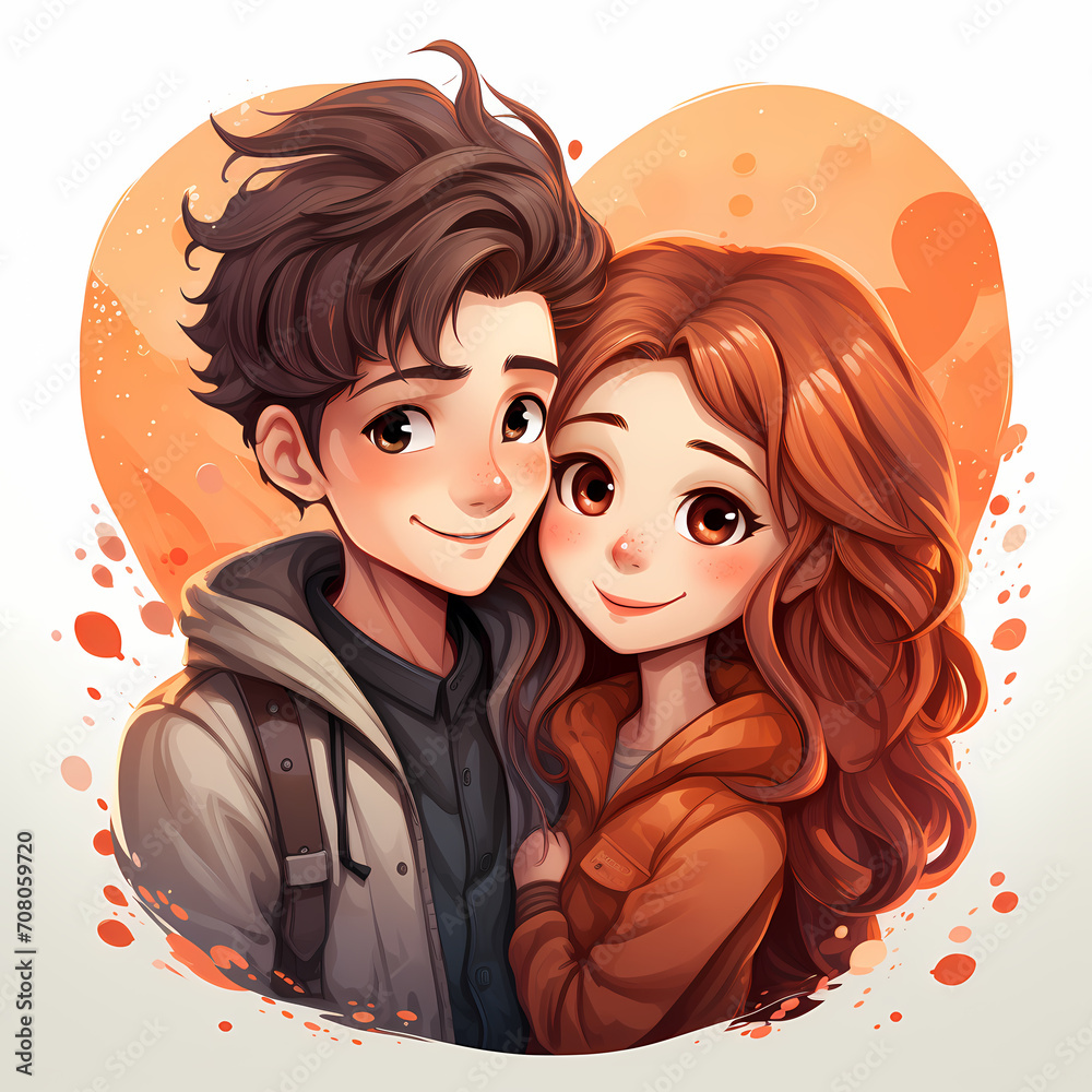 a cartoon that express love on a white backgound a cartoon that express love on a white backgound