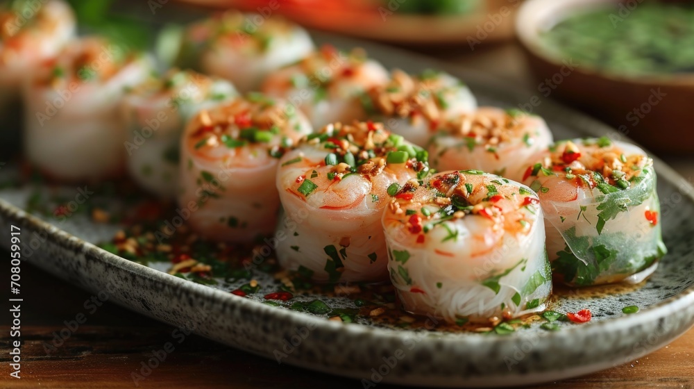 Vietnamese Spring Rolls Unwind: Fresh Spring Rolls with Shrimp, Vermicelli, Herbs, Dipping Sauce, Casual Vietnamese Eatery, Simple Aesthetic Vietnamese Spring Rolls Unwind: Fresh Spring Rolls with Shrimp, Vermicelli, Herbs, Dipping Sauce, Casual Vietnamese Eatery, Simple Aesthetic