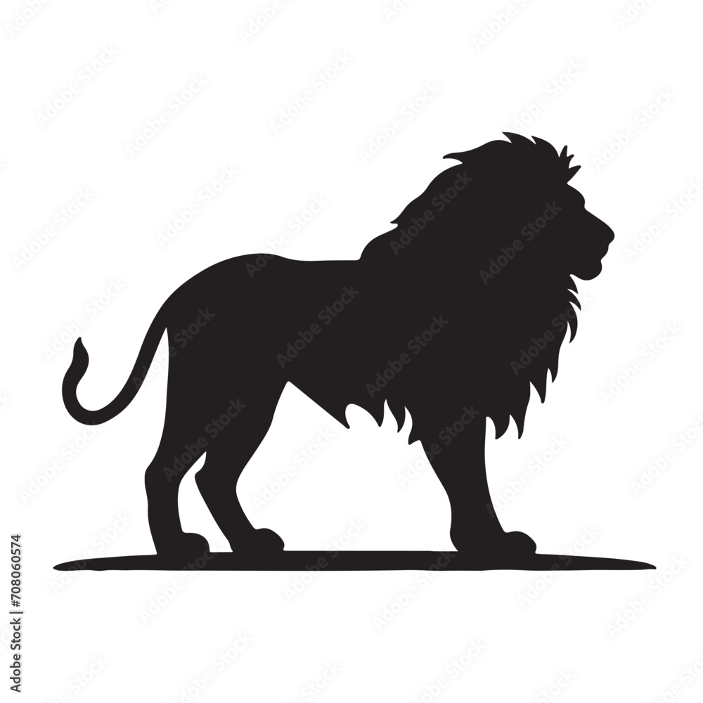 A black silhouette Leo set, Clipart on a white Background, Simple and Clean design, simplistic