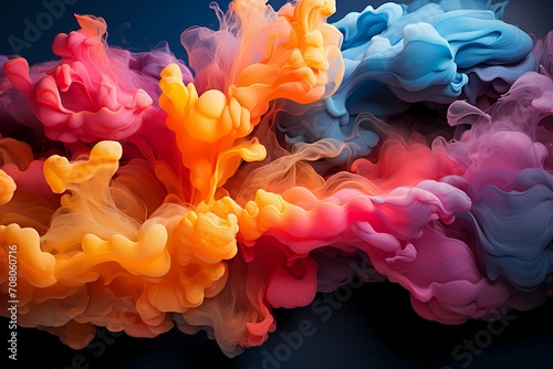 Abstract Wallpaper Background featuring liquid coral and sapphire, creating a breathtaking display of vibrant and harmonious colors