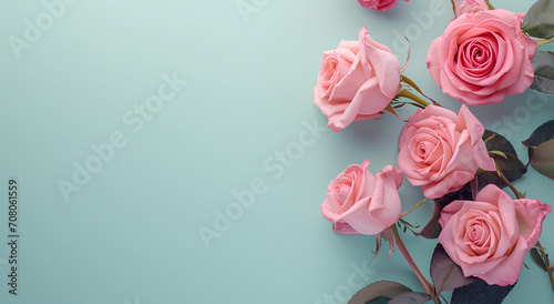 Mother Day and Women Day Abstract Background with Roses and Copyspace © Shafay