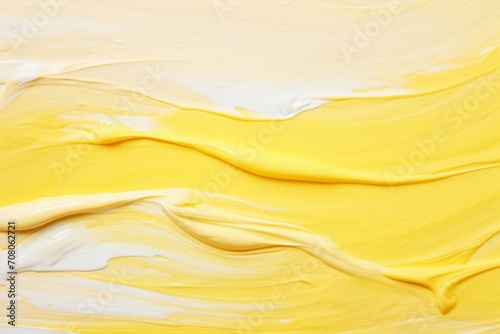 Yellow paint texture, abstract light texture, splash of paint on a light background