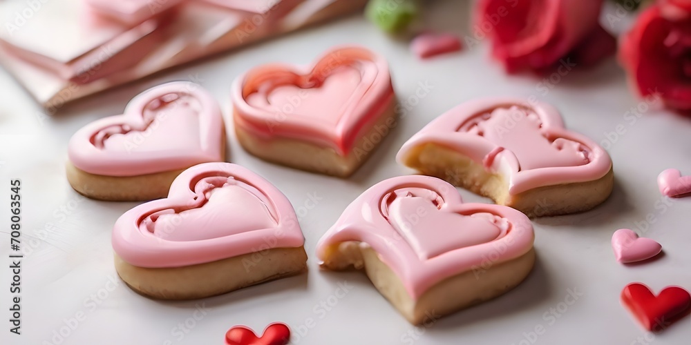 heart shaped cookies on a plate heart shaped cookies on a plate