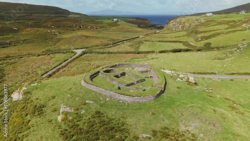 Leacanbuaile Ring Fort Ireland Aerial view