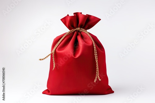 Red christmas sack isolated on white background