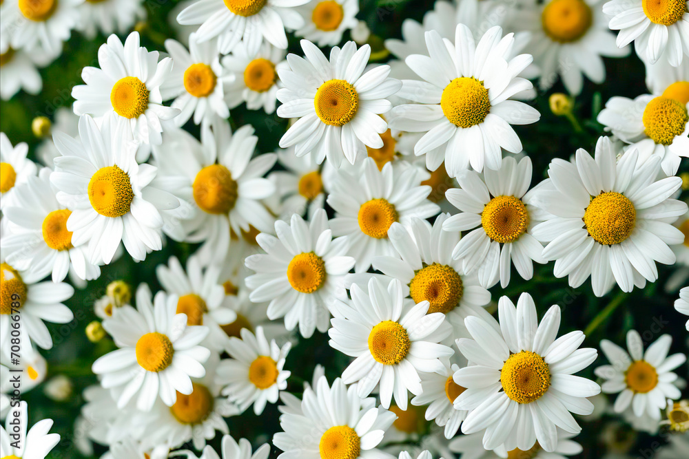 White Flowers with Yellow Centers 