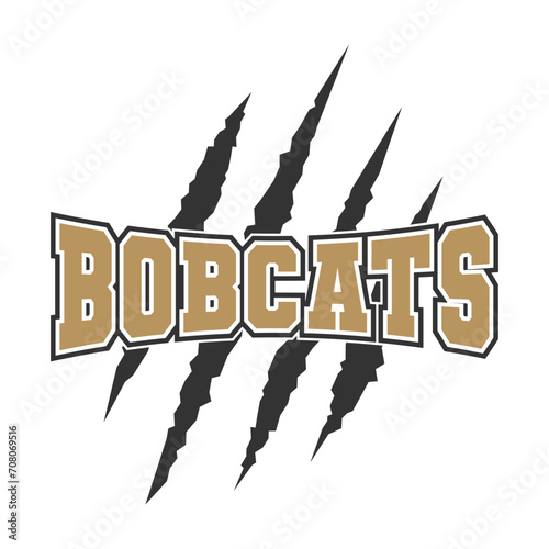 Bobcats sport mascot emblem animal scratch claw stripes spirit school team.