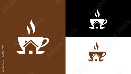 tea house logo,  coffee house,  hot cup, cup of milk, hot drink,  