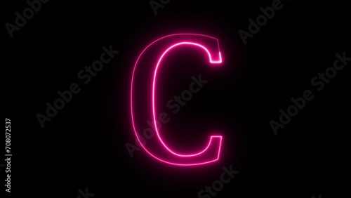 All capital alphabets neon animation, pink neon font letter animation on black background, Fire letter, Latter motion in black background, Animated neon alphabet, 4k video photo