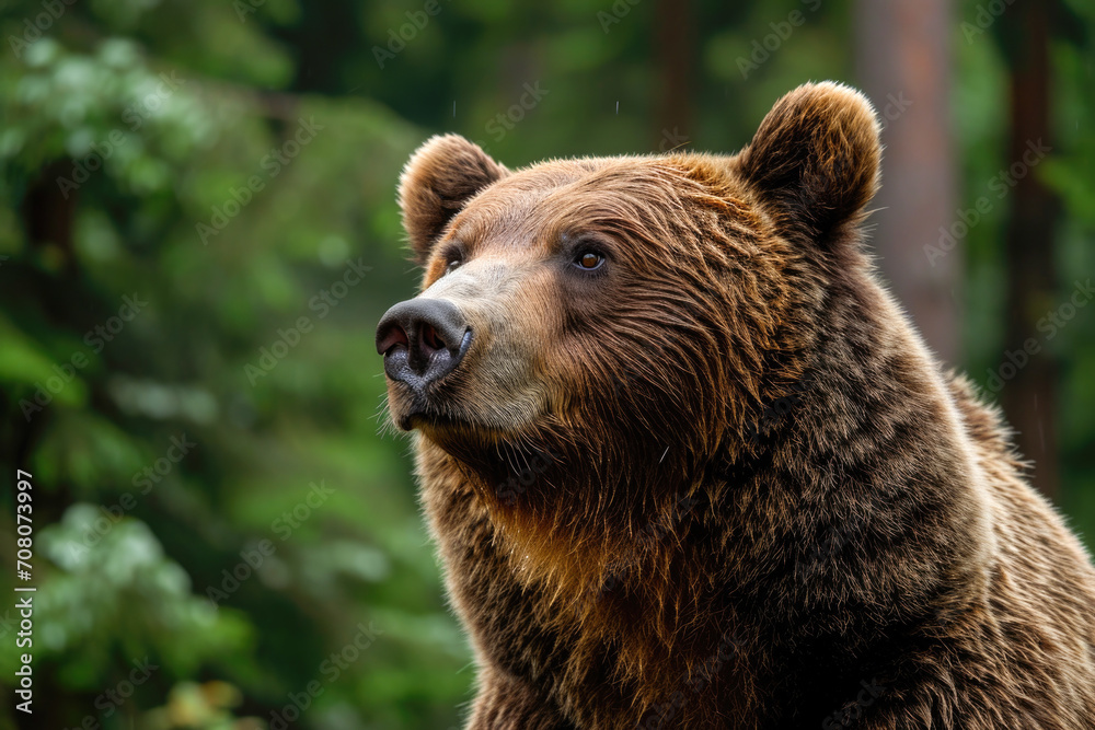 Majestic Brown Bear - A Close Encounter in the Forest Wilderness