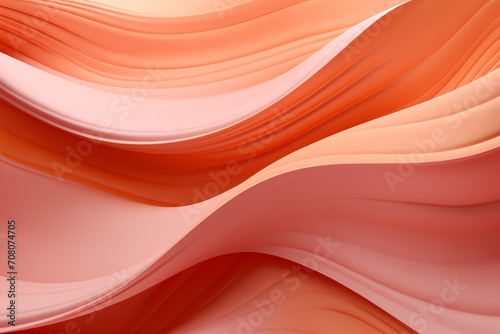 An abstract wave background in Pantone Peach Fuzz color for 2024.